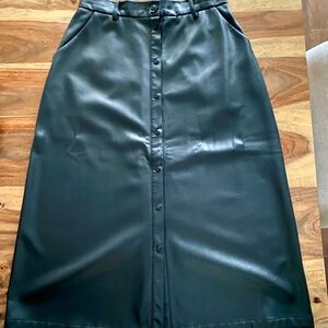 Midi lenght A-line vegan leather Rudsak skirt